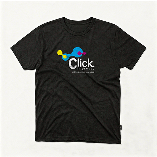 Camiseta Preta Personalizada FIO 24 promocional